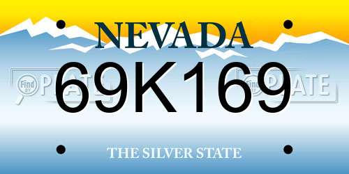 69K169 Nevada License Plate