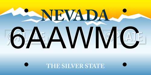 6AAWMC Nevada License Plate