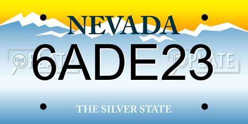 6ADE23 Nevada License Plate