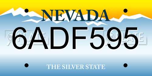6ADF595 Nevada License Plate