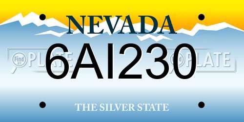 6AI230 Nevada License Plate