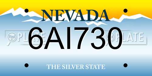 6AI730 Nevada License Plate