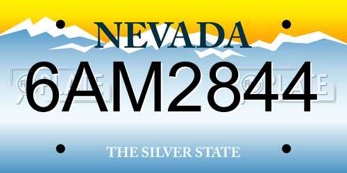 6AM2844 Nevada License Plate