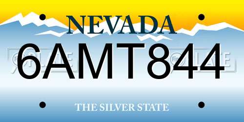 6AMT844 Nevada License Plate