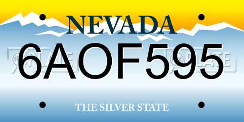 6AOF595 Nevada License Plate