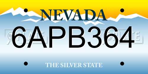 6APB364 Nevada License Plate