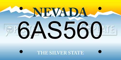 6AS560 Nevada License Plate