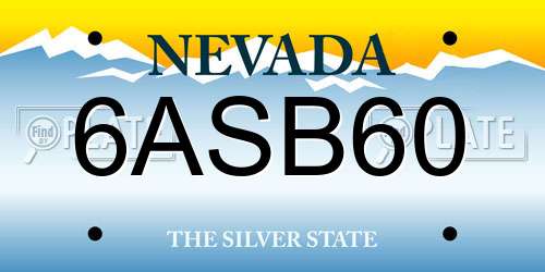 6ASB60 Nevada License Plate