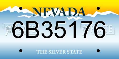 6B35176 Nevada License Plate