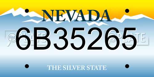6B35265 Nevada License Plate