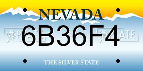 6B36F4 Nevada License Plate