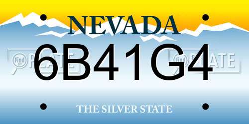 6B41G4 Nevada License Plate