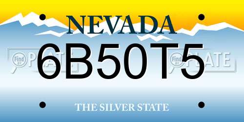 6B50T5 Nevada License Plate