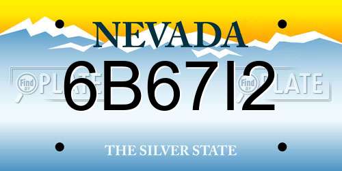 6B67I2 Nevada License Plate