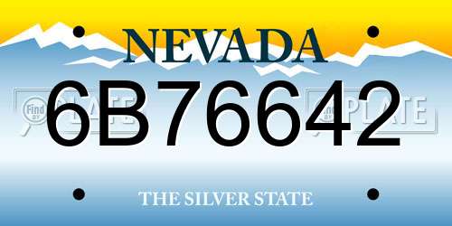 6B76642 Nevada License Plate
