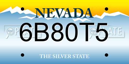 6B80T5 Nevada License Plate