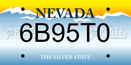 6B95T0 Nevada License Plate