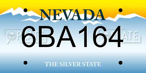 6BA164 Nevada License Plate