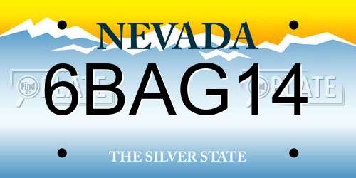 6BAG14 Nevada License Plate