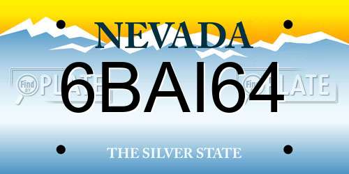 6BAI64 Nevada License Plate