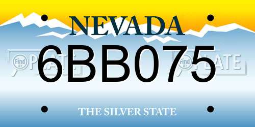 6BB075 Nevada License Plate