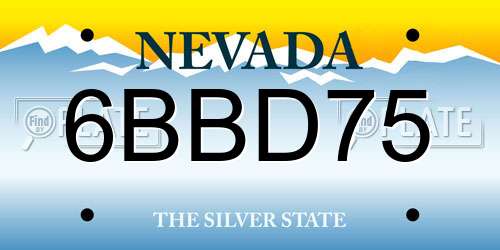 6BBD75 Nevada License Plate