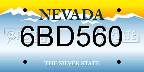 6BD560 Nevada License Plate