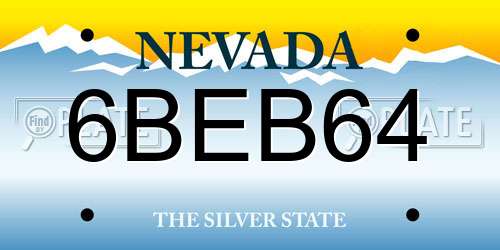 6BEB64 Nevada License Plate
