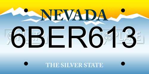 6BER613 Nevada License Plate