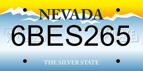 6BES265 Nevada License Plate