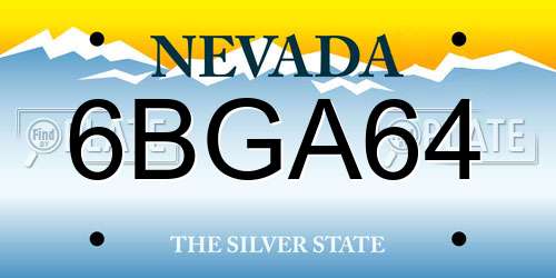 6BGA64 Nevada License Plate