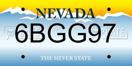 6BGG97 Nevada License Plate