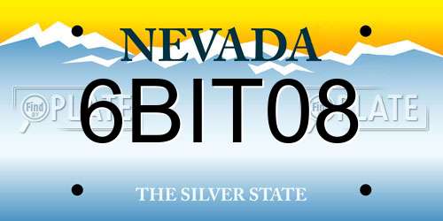 6BIT08 Nevada License Plate
