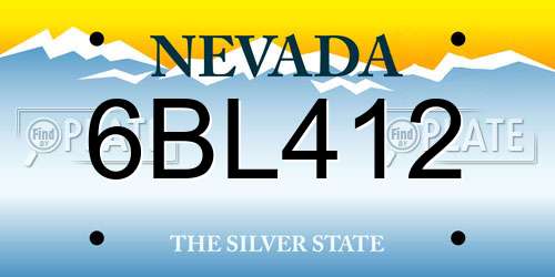 6BL412 Nevada License Plate