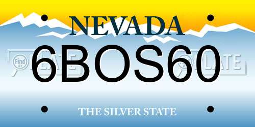 6BOS60 Nevada License Plate