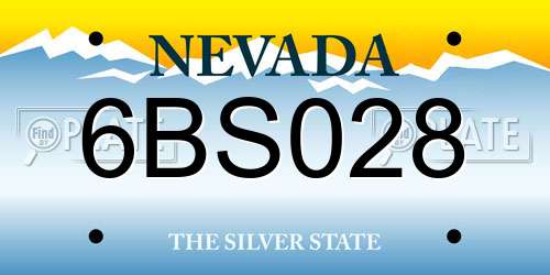 6BS028 Nevada License Plate