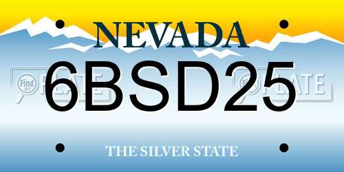 6BSD25 Nevada License Plate