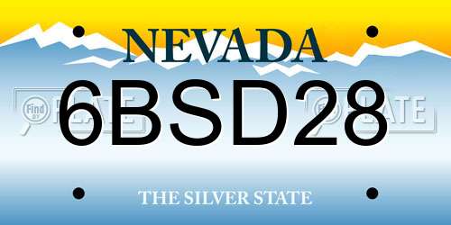 6BSD28 Nevada License Plate