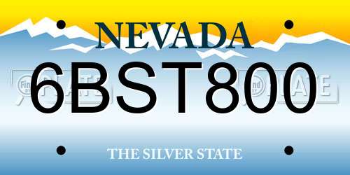 6BST800 Nevada License Plate