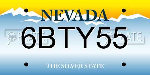 6BTY55 Nevada License Plate