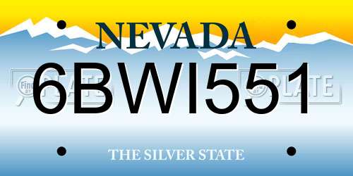 6BWI551 Nevada License Plate