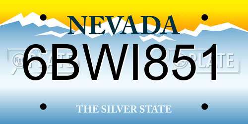 6BWI851 Nevada License Plate