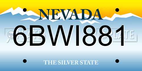 6BWI881 Nevada License Plate
