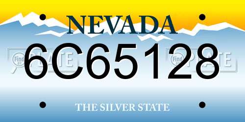 6C65128 Nevada License Plate
