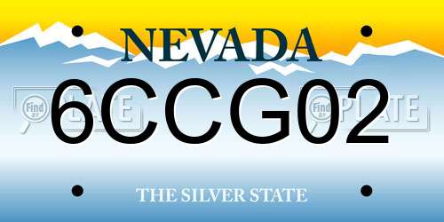 6CCG02 Nevada License Plate