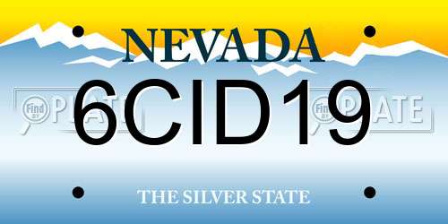 6CID19 Nevada License Plate