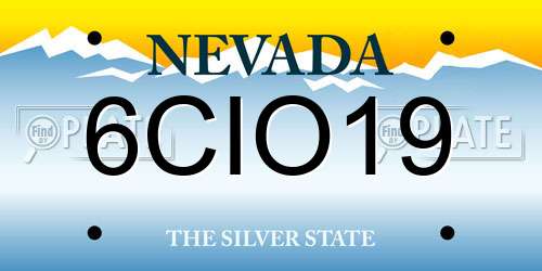 6CIO19 Nevada License Plate