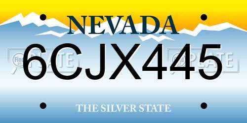 6CJX445 Nevada License Plate