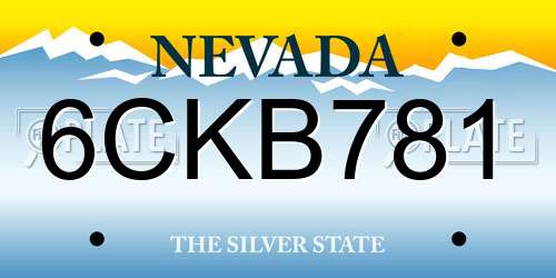 6CKB781 Nevada License Plate