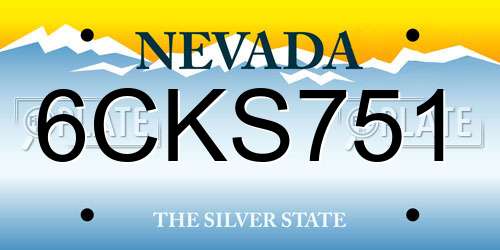 6CKS751 Nevada License Plate